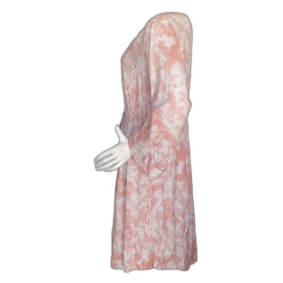 TORRID Shirt Dress, 3/3X, Pink/White, Tab Sleeves, Drawstring Waist, Zip Front - Picture 10 of 16